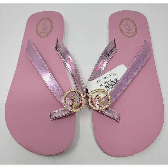 Baby Phat Bubblegum Pink Flip Flops with rhinestone accents *READ* - Picture 1 of 7